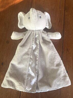 Gund Edgehill Collection Gray Elephant Lovey 16" Plush Baby Toy Satin Blanket